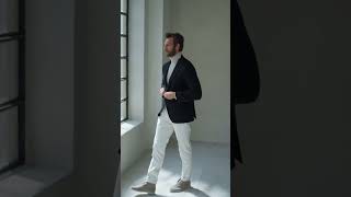 Pini Parma Blue blazer in Loro Piana Cashmere - Made in Italy