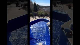 Reforma de piscina com vinil #foryou #viral #fy #limpeza #pool #dicas #satisfy #satisfying #shorts