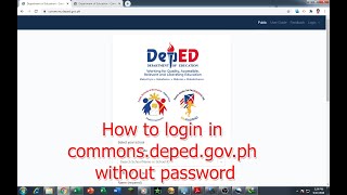 How to login in commons.deped.gov.ph without a temporary password