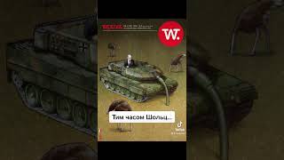 Польське видання Wprost зобразило Шольца, який затягує передачу Україні танків Leopard 2