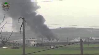 Syria   Houses Burn as Assad Warplanes Bomb Kvrenbaudh 3 27 13 Hama