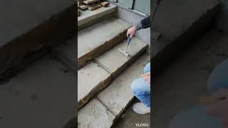 Building Big Stone Steps with Nice Mortar Joints