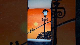 Easy and simple sunset painting || Transition Reels #drawing #youtubepartner #arttransition