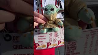 Hear Grogu, Baby Yoda, The Child Order A Cheeseburger, Fries And Coke!