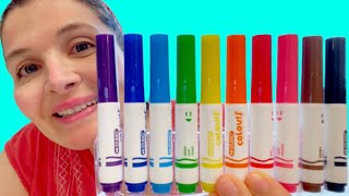 Learn colors with markers finger family song nursery rhymes for children