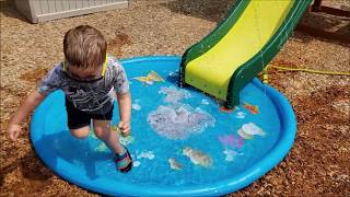 Little Gavin Baby In The Backyard Water Slide! (Recorded 6/4/2020)