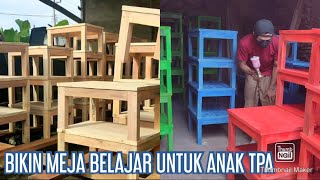 Membuat meja belajar untuk anak TPA / PAUD / TK | Woodworking | Nina Taristiana