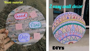 2 easy wall decor/waste of best /wastematerial part-27 /newspaper diy cardboard diy #diy#love