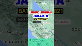 LUBUK LINGGAU TO JAKARTA FLIGHT ROUTE BATIK AIR ID6821 30-8-2024 #fyp #shorts #aviation #airplane