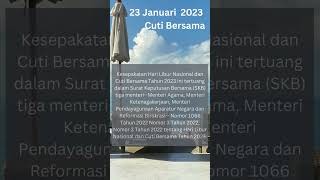 Jangan Lupa. 23 Januari 2023 Cuti Bersama. Mau Kemana?