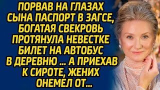 Порвав на глазах сына паспорт в ЗАГСЕ, богатая свекровь протянула невестке билет на автобус