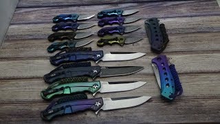 ZT0452CF ZT0452WBW ZT801Ti ZT0022 Custom Anodized by Jeff Perkins of JD Cutlery