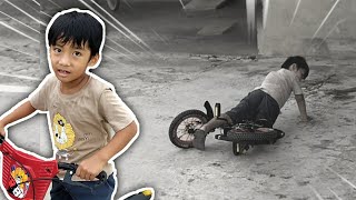 Drama Anak | Kak Biyan Belajar Naik Sepeda Sampe Jatuh Berkali Kali Tapi Tetap Semongko 😁