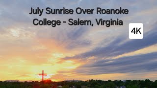 Beautiful July Sunrise Over Roanoke College by Drone - Salem, Virginia | 4K