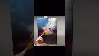 Bob Ross style Oil Painting #art #artist #artshorts #painting #easy #bobross #arts #fun #shortsvideo