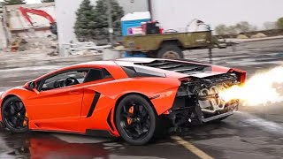 lamborghini ferrari porsche super cars take over car meet shoot fire in the streets lake nona april