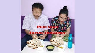 Puri Sabji Eating Challenge | Food Competition in Kokborok | Husband and wife eating challenge