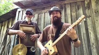 Matchbox Carl Perkins Cover on Cigar Box Guitar and Washboard