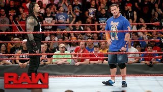 22 Aug 2017 John Cena returns to Raw for a confrontation with Roman Reigns