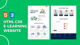 Build a complete E-learning website using HTML and CSS
