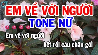 Karaoke Em Về Với Người Tone Nữ ( Ab ) Nhạc Sống Mới || Karaoke Tuấn Kiệt