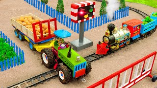 Top diy tractor making mini Barbie & Traffic lights for trains | STOP Tractor! Train ahead