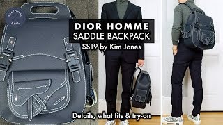 Dior Homme/Mens Summer SS19 Navy Saddle Backpack by Kim Jones: Details, what fits & try-on