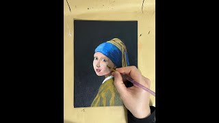 Vermeer: Girl with a Pearl Earring | Acrylic Painting Time lapse video | Retrospective #4