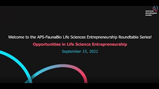 Opportunities in Life Science Startup Roundtable