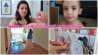 ROTINA DA MANHÃ| CUIDANDO DO LAR |SKINCARE + LAVEI ROUPAS| Amanda Maria