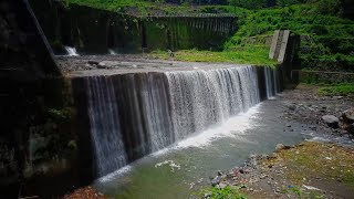 Serene Waterfall & Dam Landscape 4K | Lush Green Nature Scenery | Relaxing Water Sounds