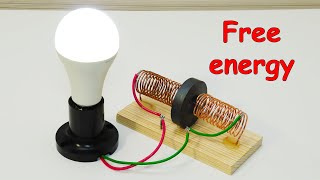 Free Electricity Generator 220v Light Bulb Using Magnets With Copper Wire 100% New Project 2023