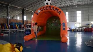 Inflatable soccer goal game