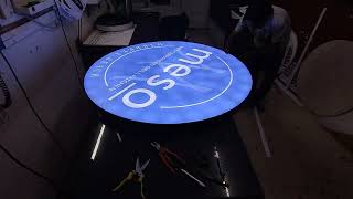 acrylic laser cutting round led board, meso restaurant led board, Marbella beach resort led board