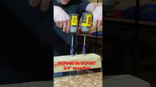 Dewalt DCF840  vs DCF887 3/4” speedbor