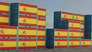 Spain export import container video footage!