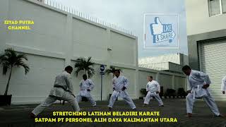 Hebat..Stretching latihan beladiri karate Satpam PT personel alih daya Kalimantan Utara