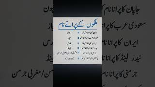 Old name of Countries  / old name of Pakistan