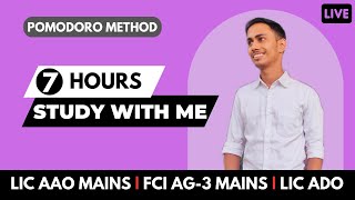 7 Hours Study With Me | Without Break | #pomodoro #studywithme #studywithmeindia #sbiclerkmains