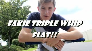 Fakie Triple Tail Whip Flat!!! Trick Challenge #4