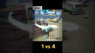 1 vs 4 op game play video #freefire #1vs4 #shortlive