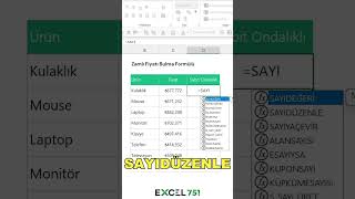 Excel'de Sayılarda Ondalıkları Sabitleme Formülü (SAYIDÜZENLE) | EXCEL 751