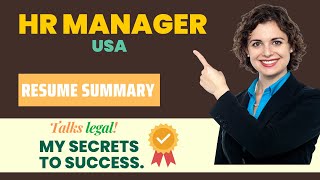 HR Manager - USA Standard Resume Summary II How To Write Professional Resume - Resume Tips