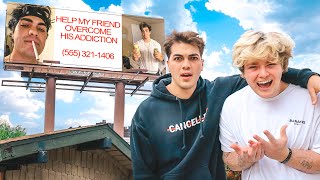 SURPRISING BEST FRIEND WITH EMBARRASSING BILLBOARD!!