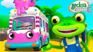 Ice Crean Truck Needs TOWING! | Max the Monster Truck | Truck and Bus Cartoon | Gecko's Garage