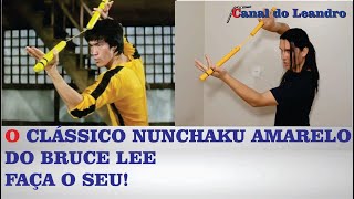 Como fazer o nunchaku amarelo do Bruce Lee do filme "O jogo da morte" (Game of death) | Tutorial