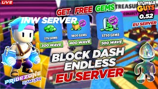 🟢EU Stumble guys live Get 5750 GEMS Wave Challenge🤗 #stumbleguyslive #bd #blockdash #euserver