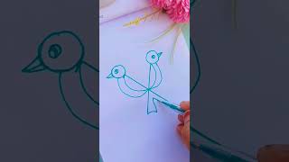 Easy bird drawing #shorts #youtubeshorts #art #drawing #funtime#satisfying #artist #btsshorts#birds