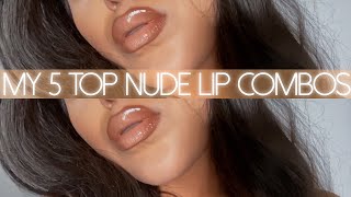 MY TOP DRUGSTORE/AFFORDABLE  NUDE LIP COMBOS!!