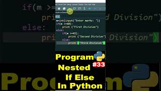 python program of nested if else statement #shorts #bintuharwani #nestedifelse #pythonfreecourse